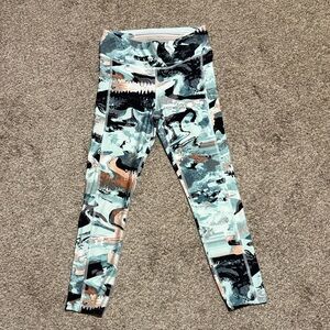 Under Armour Abstract Pattern Leggings - Blue and Black
